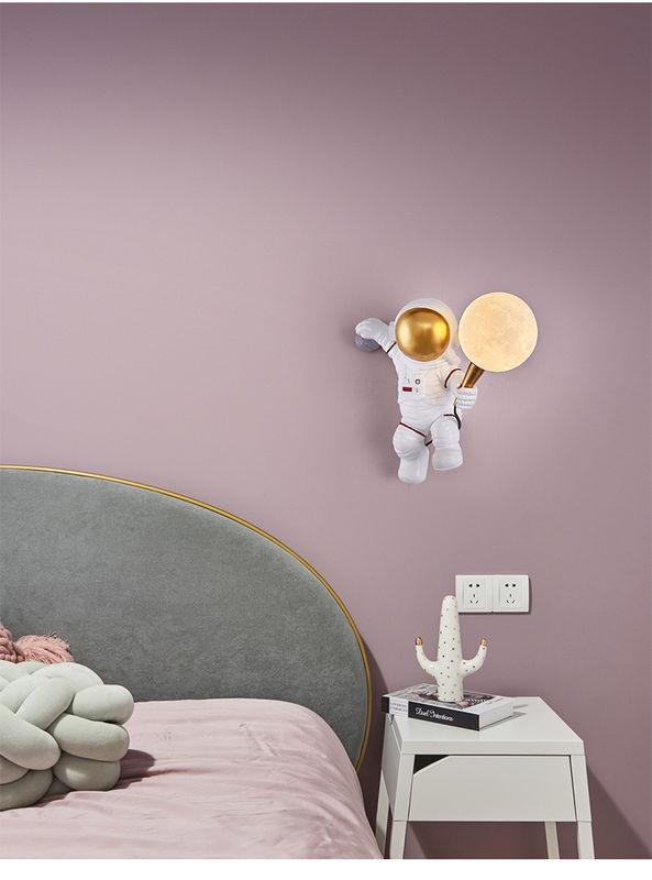 Nordic LED personality astronaut moon children's room wall lamp kitchen dining room bedroom study balcony aisle lamp decoration