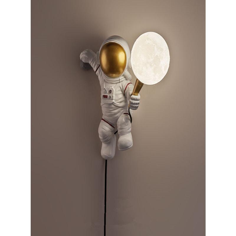 Nordic LED personality astronaut moon children's room wall lamp kitchen dining room bedroom study balcony aisle lamp decoration