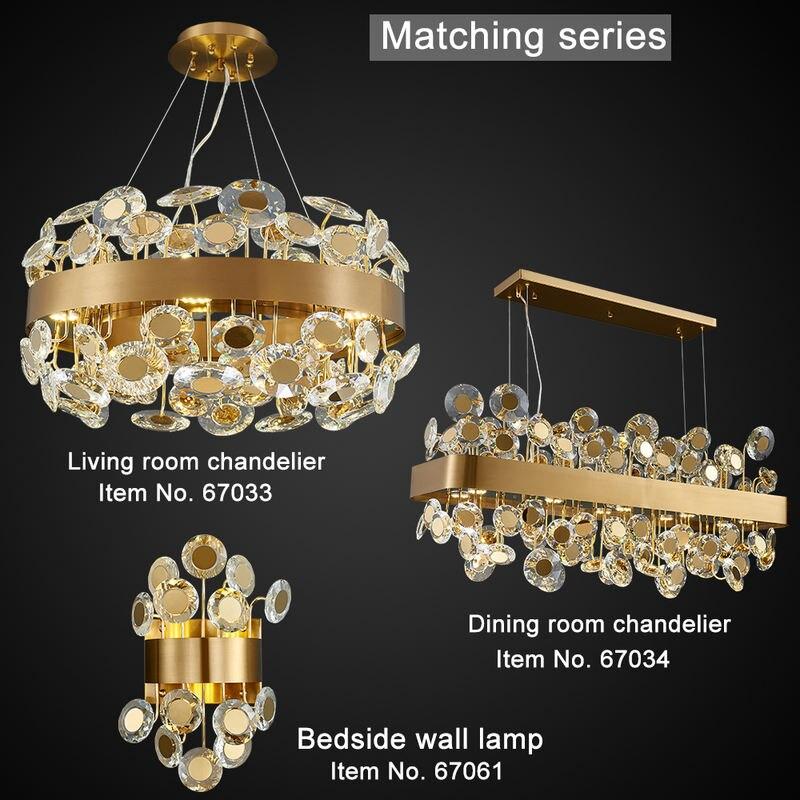 Gold/Black Crystal Rectangle Chandelier Lighting,Living Room - Kitchen Island Hanging Lamp