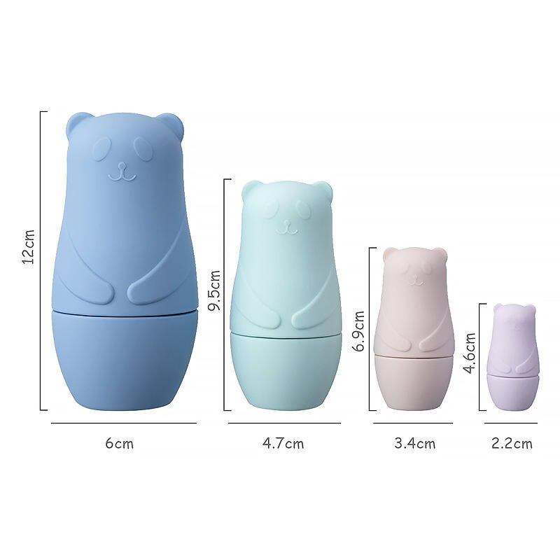 1Set Montessori Nesting Doll Toy Russian Matryoshka Doll Educational Toys for Children Silicone Stacking Blocks Doll Inside Doll